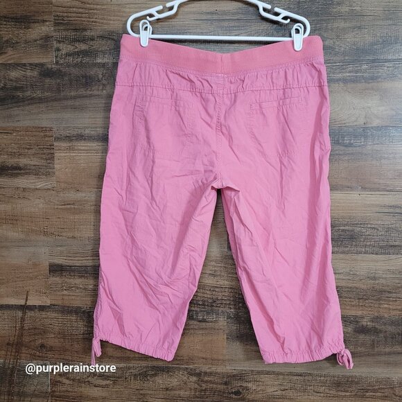 Vtg Faded Glory Capri Pants Sz 14 High Rise Rip Stop Organic Cotton Pockets Y2K - Picture 2 of 9